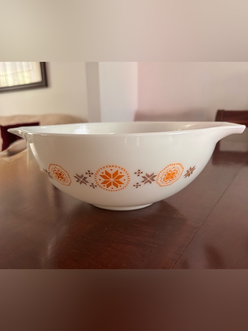 Vintage Pyrex 4 Quart Bowl Town & Country Pattern Mixing Bowl.    EUC!